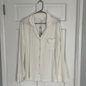 SKIMS White Button-Up pajama top